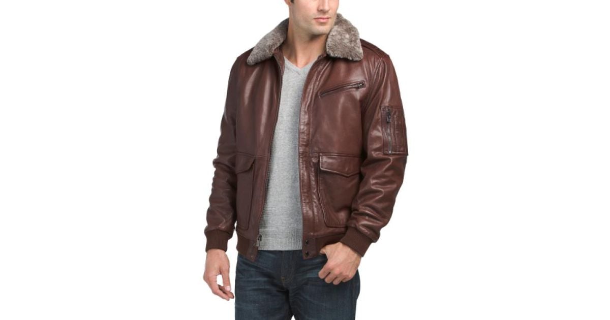 Lyst - Tj Maxx Lambskin Leather Jacket in Brown for Men