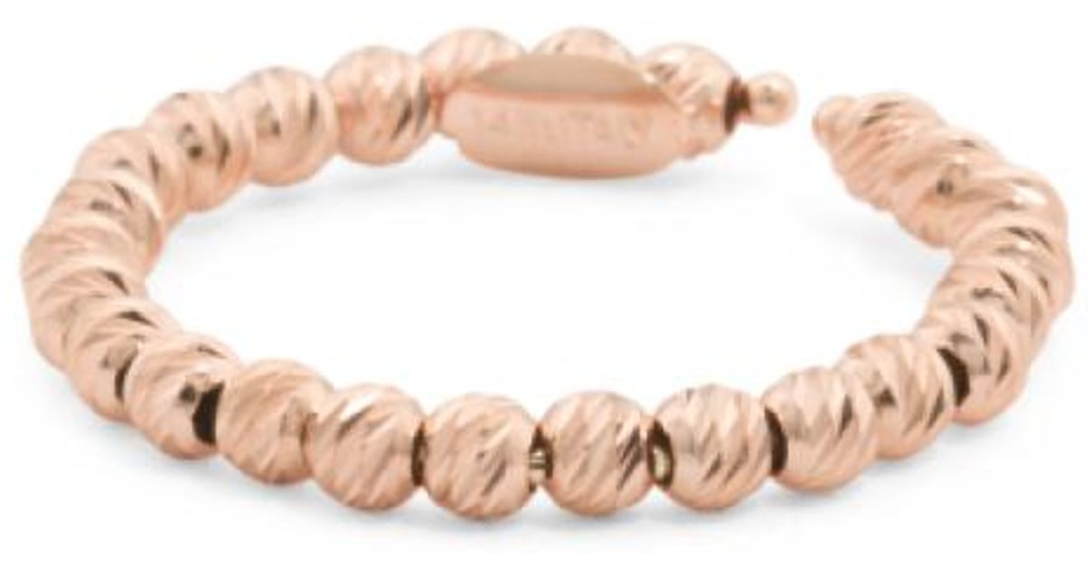 Lyst Tj Ma Made In Italy 14k Rose Gold Diamond Cut Ball Ring Pink