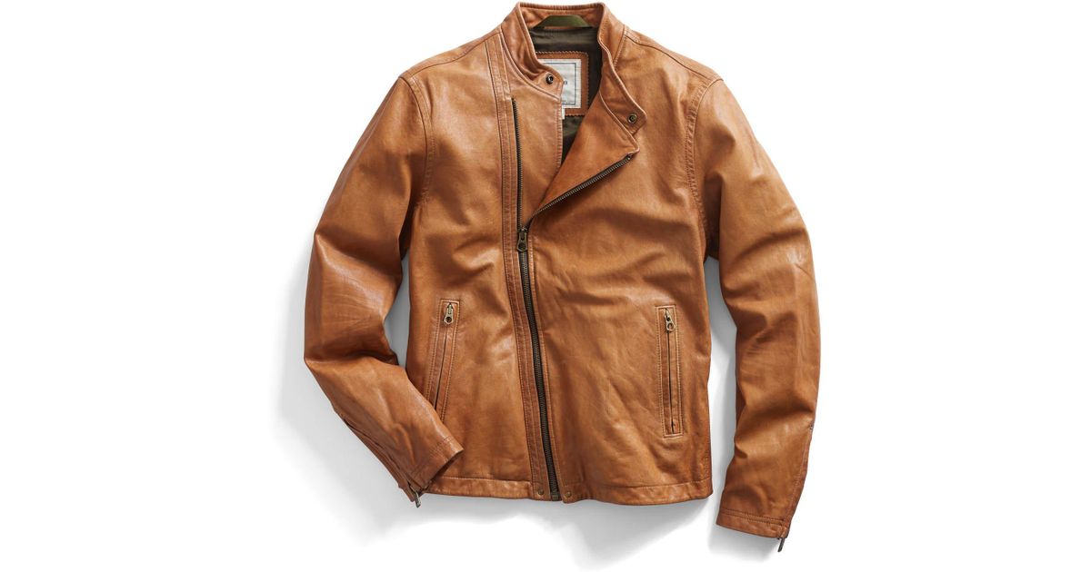 Todd Snyder Brown Moto Leather Jacket In For Men Lyst