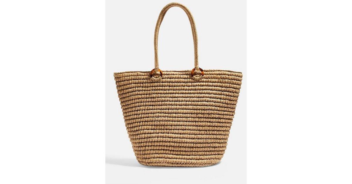 franka straw ring tote bag