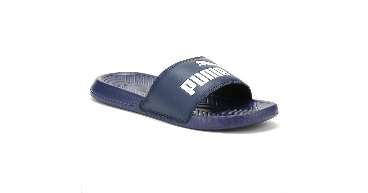 puma slides navy