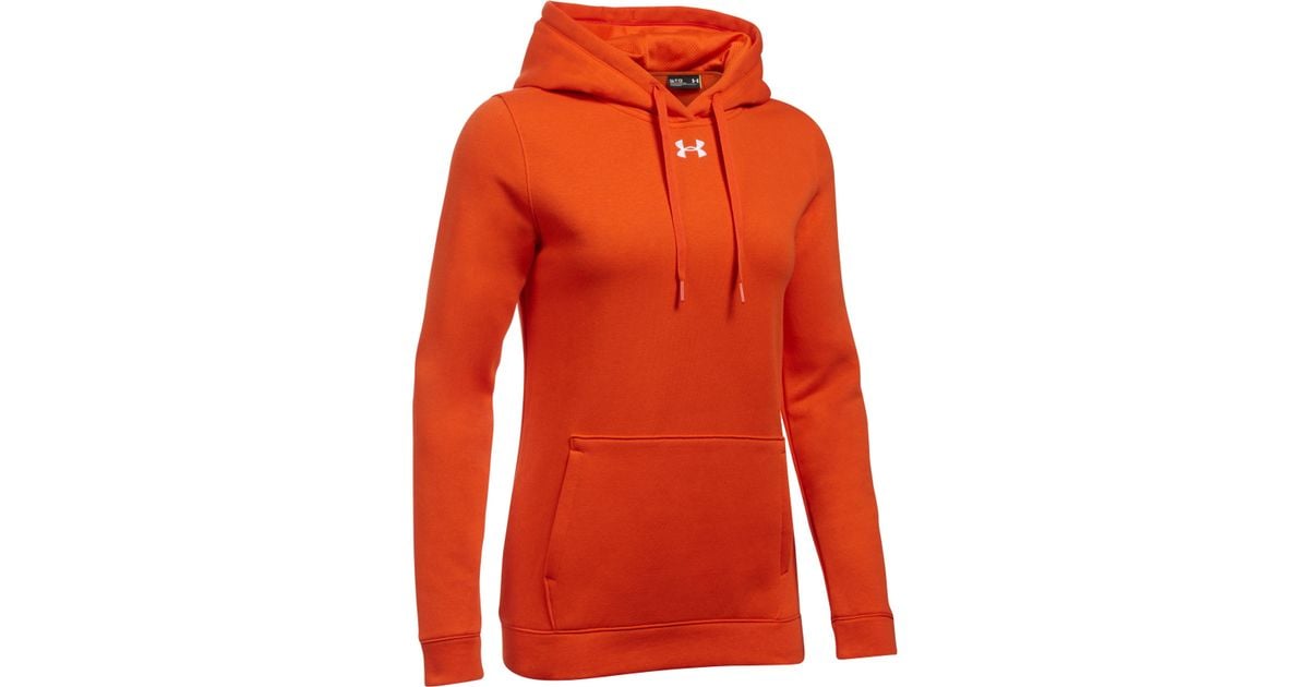 orange under armour hoodie mens