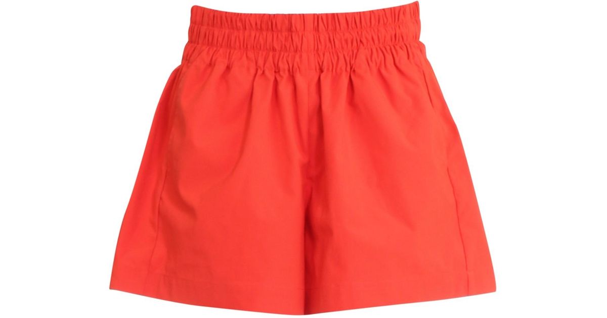 Lyst - Maje Red Polyester Shorts in Red