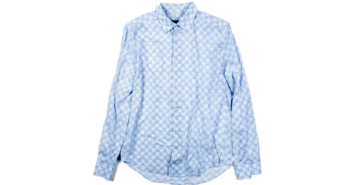 Louis Vuitton Blue Cotton T-shirts in Blue for Men - Lyst