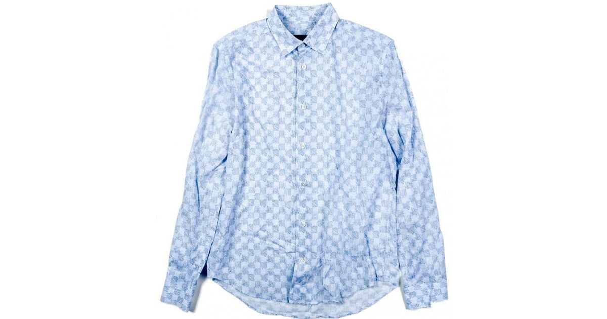 Louis Vuitton Blue Cotton T-shirts in Blue for Men - Lyst