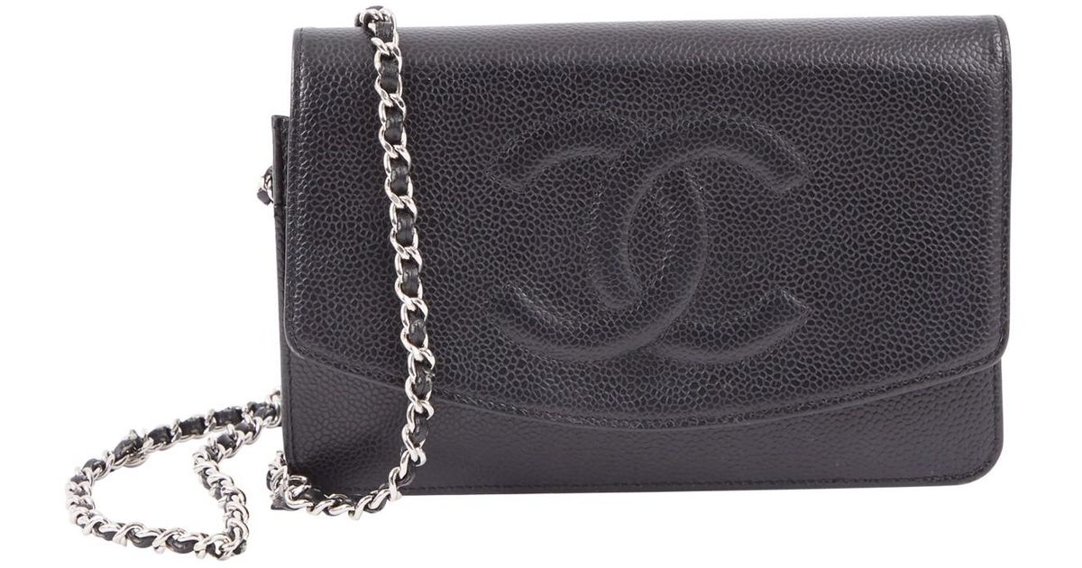 Lyst Chanel Leather Crossbody Bag In Black