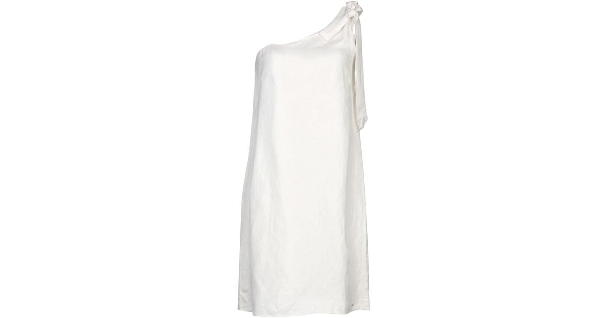 Armani Exchange Synthetic Short Dress in White - Lyst
