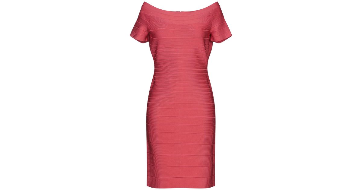 Hervé Léger Synthetic Short Dress in Red - Lyst