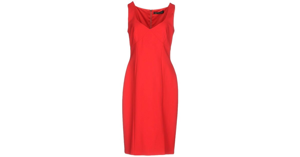 Versace Synthetic Knee-length Dress in Red - Lyst