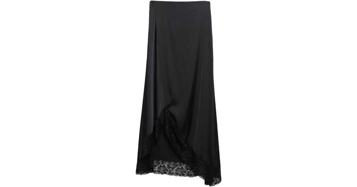Odi Et Amo Satin Long Skirt in Black - Lyst