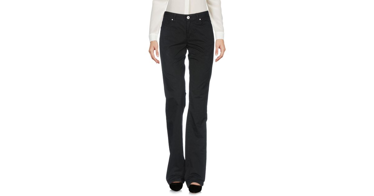 Armani Jeans Leather Casual Pants in Black - Lyst