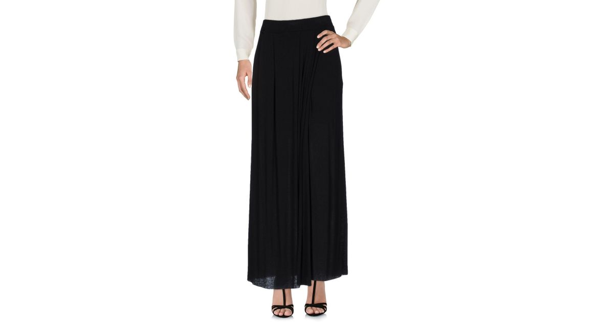 Manila Grace Wool Long Skirt in Black Lyst