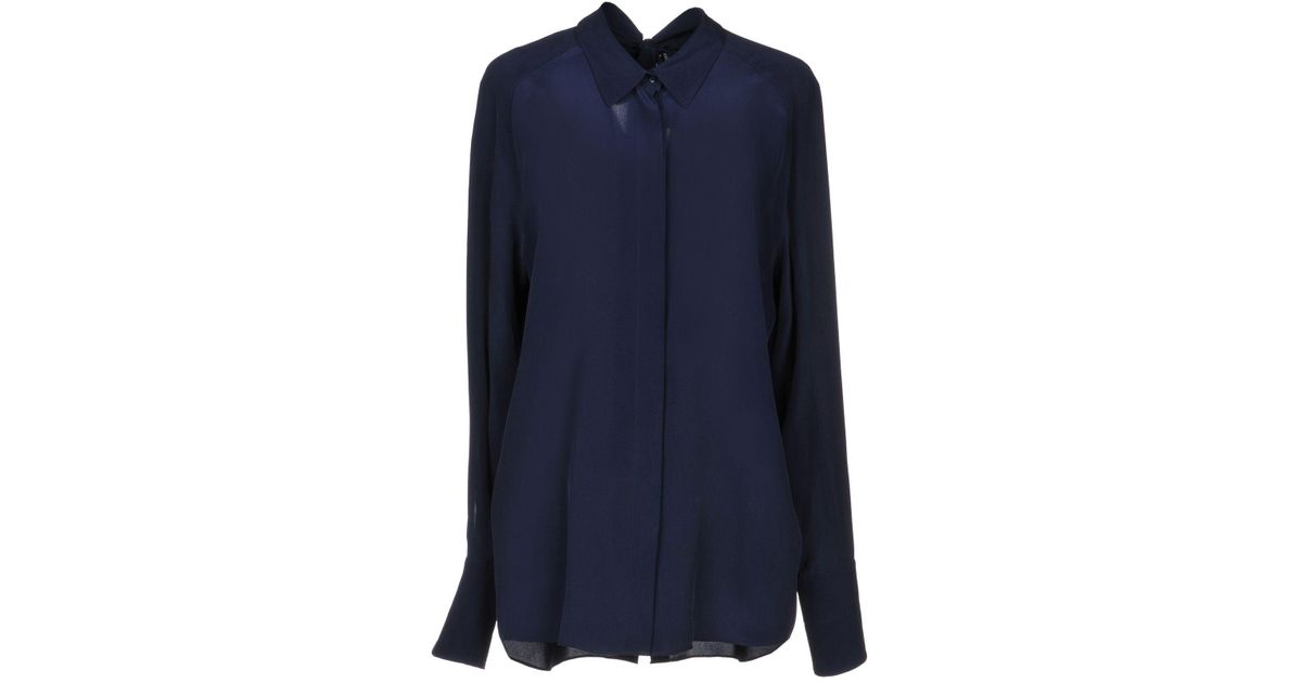 Cedric Charlier Silk Shirt in Dark Blue (Blue) - Save 87% - Lyst
