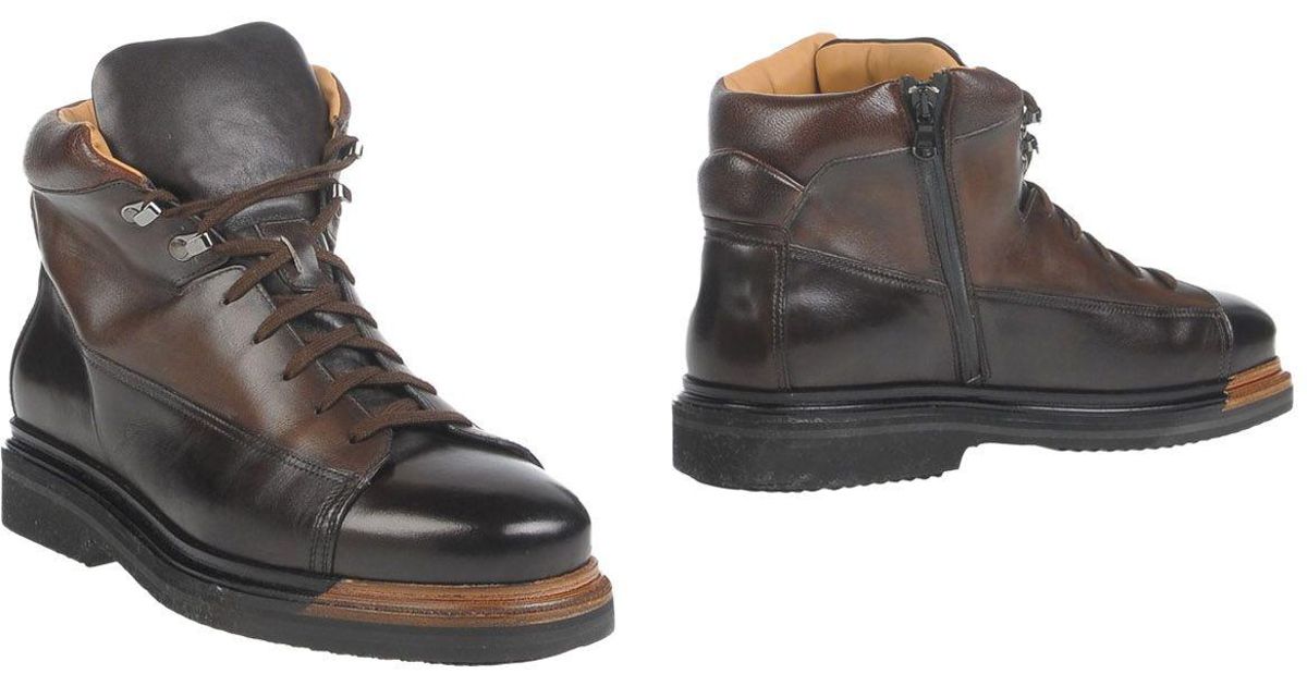 santoni leather ankle boots