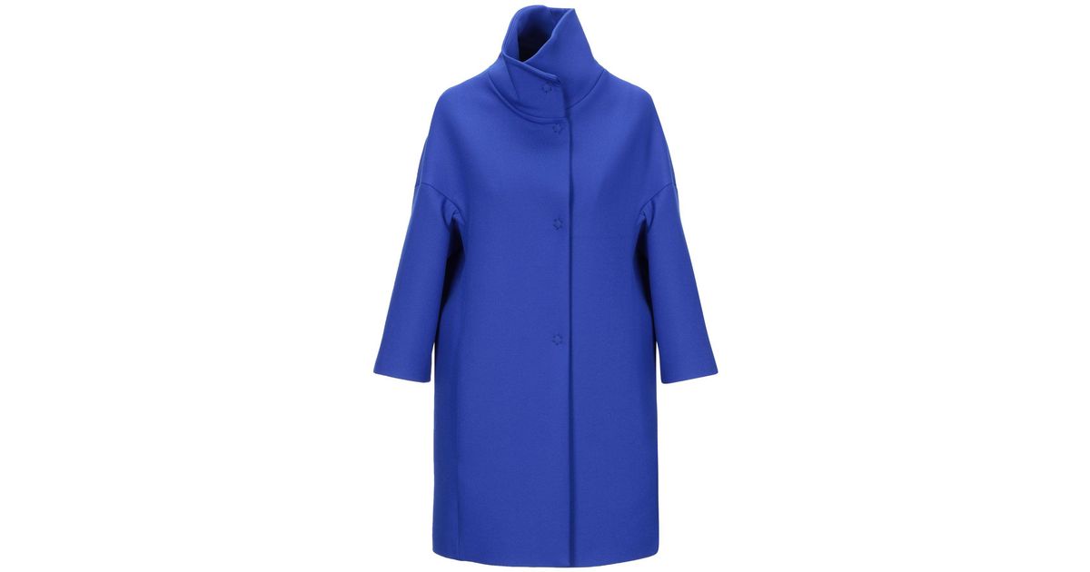 Annie P Synthetic Coat in Dark Blue (Blue) - Lyst
