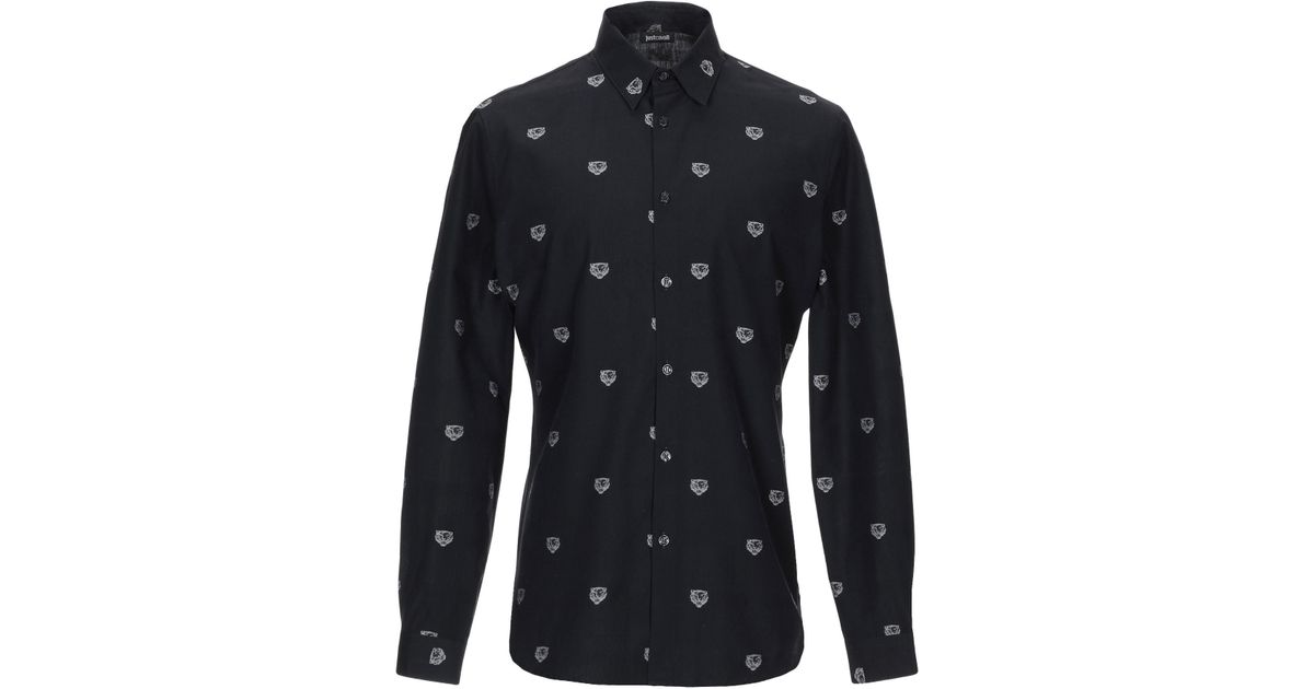 Just Cavalli Cotton Shirt in Black for Men - Lyst