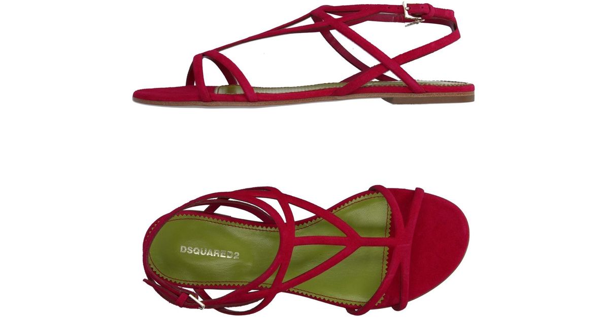 DSquaredÂ² Leather Sandals in Fuchsia (Red) - Lyst