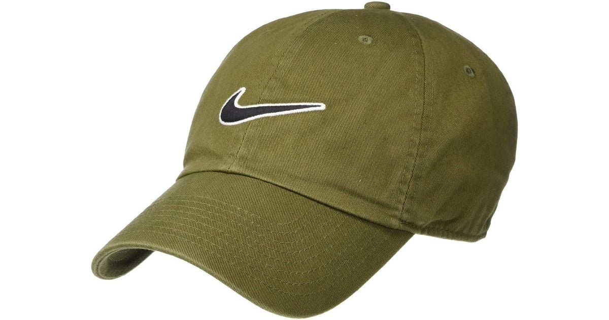 Nike H86 Essential Swoosh Cap Olive Canvasblack Caps In Green For