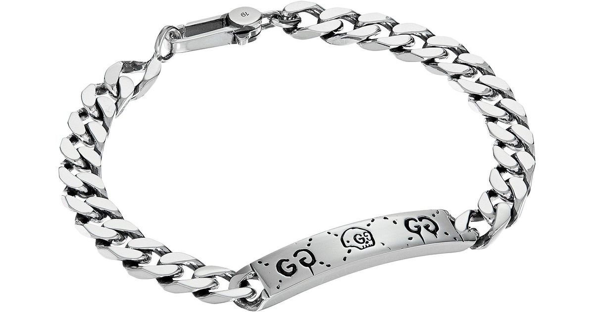 Lyst - Gucci Ghost Chain Bracelet In Silver In Metallic For Men