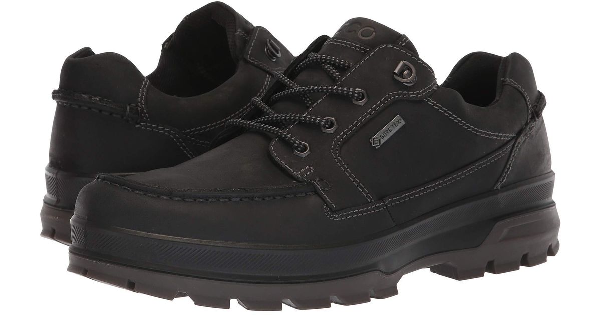Ecco Leather Rugged Track Gtx Moc Tie in Black for Men - Lyst