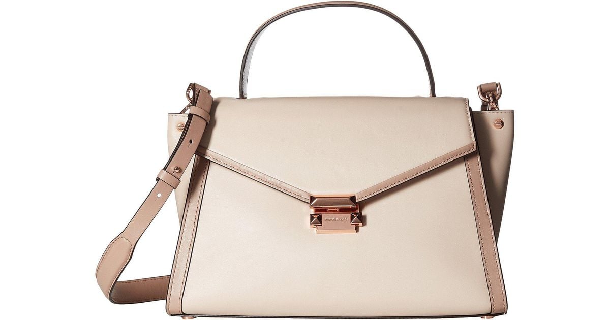 Lyst Michael Kors Whitney Large Top Handle Satchel Soft Lyst Michael Kors Whitney Large Top Handle Satchel Soft Pink Fawn Handbags In