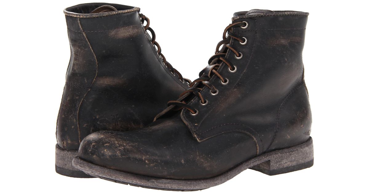 frye tyler lace up black