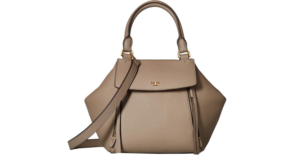 Lyst Tory Burch Half Moon Satchel Gray Heron Handbags In Lyst Tory Burch Half Moon Satchel Gray Heron Handbags In