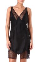 Valentino Lace-trimmed Silk Chemise in Black | Lyst
