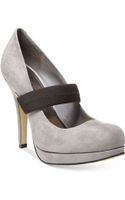 Rochas Two-tone Mary-jane Pumps in Gray (grey) | Lyst