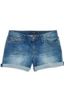 See By Chloé See By Chloe Punched Denim Shorts with Roll Up Cuff in ...
