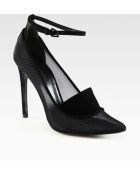 Christian Louboutin Black Suede and Mesh Vicky Jane 120 Ankle Strap ...