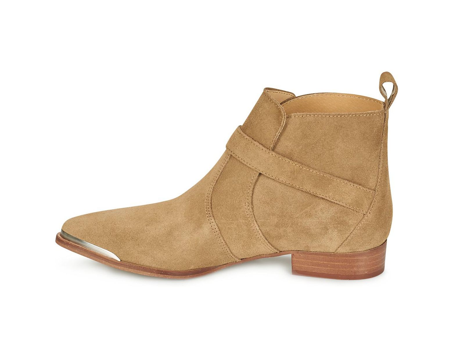 Beige Plates Suédé Ikks Cuir Bottines En uF5l13JcTK