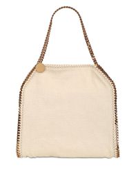 Stella McCartney | Natural Medium Falabella Washed Linen Bag | Lyst