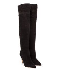 Gianvito Rossi | Black 100mm Suede Knee High Boots | Lyst