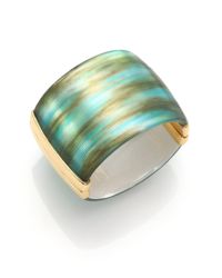 Alexis Bittar | Metallic Desert Jasmine Lucite Liquid Capped Wide Bangle Bracelet | Lyst