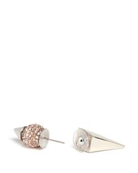 Assad Mounser | Pink 'beth' Spike Crystal Pavé Earrings | Lyst
