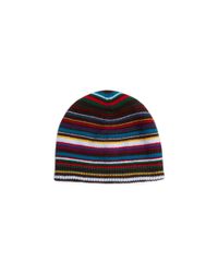 Paul Smith | Black Multistripe Beanie Hat for Men | Lyst