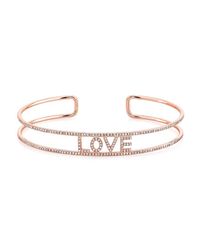 Anne Sisteron - Pink 14kt Rose Gold Diamond Love Deux Cuff - Lyst