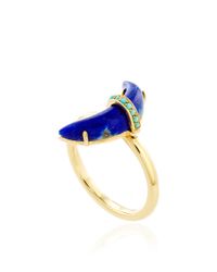 Andrea Fohrman | Blue Lapis Crescent Ring With Sleeping Beauty Turquoise | Lyst