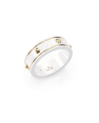 Gucci | White Icon Studded Thin Band Ring | Lyst