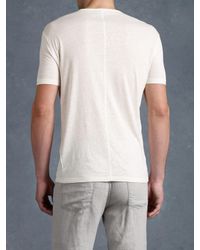 John Varvatos | White Short Sleeve Slub V-neck Tee for Men | Lyst