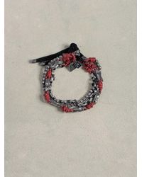 John Varvatos | Pink Leather & Silver Mix Bracelet for Men | Lyst