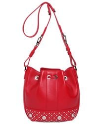 Versus | Red Studded Leather Bucket Bag | Lyst