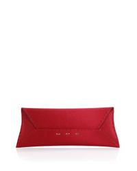 VBH | Red Manila Stretch Satin Envelope Clutch | Lyst