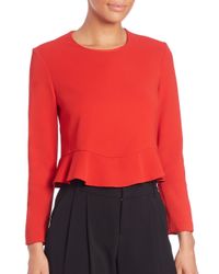 A.L.C. | Red Ann Peplum Top | Lyst