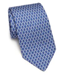 Ferragamo | Blue Horseshoe Silk Tie for Men | Lyst