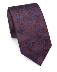 Saks Fifth Avenue | Orange Paisley Silk Tie for Men | Lyst
