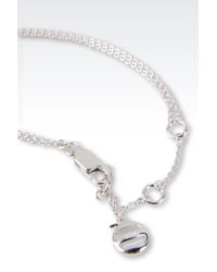 Emporio Armani | Metallic Necklace In Rhodium-Plated Silver And Cz Stones | Lyst