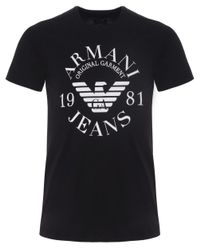Armani Jeans | Black Print T-shirt for Men | Lyst