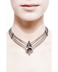 Bochic | Metallic Moss Agate Diamond and Orange Sapphire Choker | Lyst